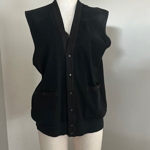 Men’s Saratoga by Robert Peritz Cotton Navy Vest Front Snap Closure size L VNTG